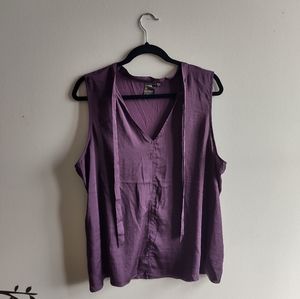 Tie front sleeveless top